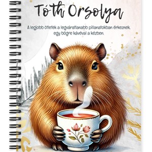 Személyre szabható - Kávézó capybara mintás A5-ös füzet, Otthon & Életmód, Papír, írószer, Jegyzetfüzet & Napló, , MESKA