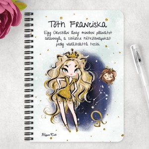 Személyre szabható - Szőke hajú Csini Oroszlán lány mintás A5-ös füzet - otthon & életmód - papír, írószer - jegyzetfüzet & napló - Meska.hu