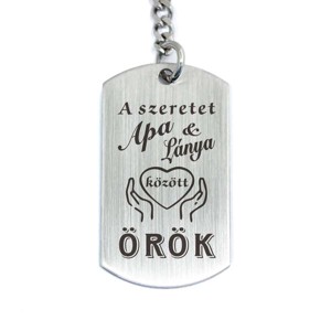 Szeretet apa és lánya közt acél medálos kulcstartó, Táska & Tok, Kulcstartó & Táskadísz, Kulcstartó, , MESKA
