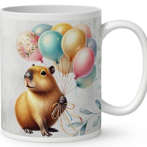 Névvel kérhető - Cuki lufis capybara mintás bögre - otthon & életmód - konyhafelszerelés, tálalás - tálalás - bögre & csésze - Meska.hu