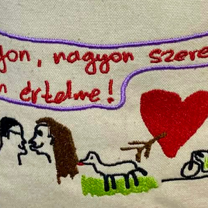 Emlékőrző hímzett hátizsák � saját rajzból készítve - táska & tok - hátizsák - kishátizsák - Meska.hu