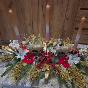 ??Nagy méretű karácsonyi asztaldísz arany színben??, Karácsony, Adventi díszek, Adventi asztaldísz, Mindenmás, MESKA