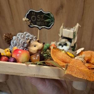 �����Baglyos és sünis őszi asztaldísz����� - otthon & életmód - dekoráció - asztal és polc dekoráció - asztaldísz - Meska.hu