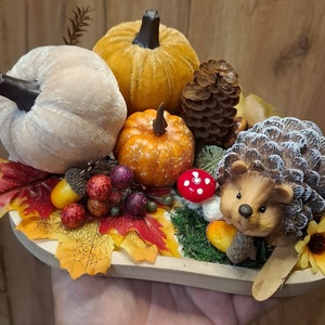 ???őszi Sünis-tökös asztaldísz???, Otthon & Életmód, Dekoráció, Asztal és polc dekoráció, Asztaldísz, Mindenmás, MESKA