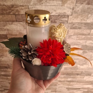 Sírdísz/kegyeleti dísz gipsz angyalkával - otthon & életmód - vallás - temetkezési tárgy - sírdísz, kegyeleti dísz - Meska.hu