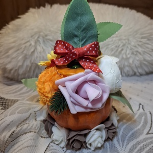 Őszi sütőtökös asztaldísz - kellékek & szerszámok - dekorációs kellékek - őszi dekor - őszi dekortök - Meska.hu