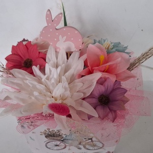 Bicikliző nyuszikás húsvéti virágbox, Otthon & Életmód, Dekoráció, Húsvéti asztaldíszek, Mindenmás, MESKA