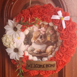 ??Tavaszi kopogtató??, Otthon & Életmód, Dekoráció, Ajtó- és ablak dekoráció, Ajtódísz & Kopogtató, Agyagozás, Mindenmás, MESKA