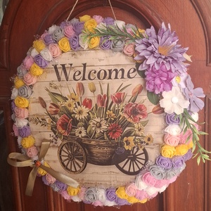 �Nagyméretű színes, vidám hangulatú tavaszi kopogtató� - Meska.hu