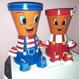 Cuki cserépbabák, Otthon & Életmód, Dekoráció, Virágdísz és tartó, Virágtartó, Festett tárgyak, MESKA
