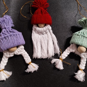 Makramé manó Karácsonyfa dísz csomag  - Meska.hu