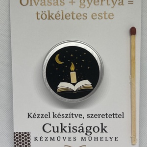 Hangulatos könyves mécses ajándékgyertya, Otthon & Életmód, Gyertya, illat, aroma, Gyertya, , MESKA
