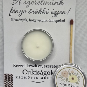 Esküvői köszönetajándék gyertya - otthon & életmód - gyertya, illat, aroma - gyertya - Meska.hu