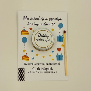 Születésnapi mini ajándékgyertya, Otthon & Életmód, Gyertya, illat, aroma, Gyertya, , MESKA