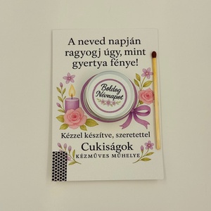 Boldog Névnapot ajándékgyertya, Otthon & Életmód, Gyertya, illat, aroma, Gyertya, , MESKA