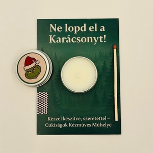 Grincs ajándékgyertya - karácsony - karácsonyi lakásdekoráció - karácsonyi illatgyertya, mécses - Meska.hu