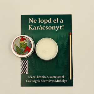 Grincs ajándékgyertya - karácsony - karácsonyi lakásdekoráció - karácsonyi illatgyertya, mécses - Meska.hu