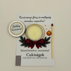 Karácsonyi ajándékgyertya - karácsony - karácsonyi lakásdekoráció - karácsonyi illatgyertya, mécses - Meska.hu