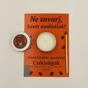 Kávés ajándékgyertya - kellékek & szerszámok - dekorációs kellékek - dekorációs gyertya - Meska.hu