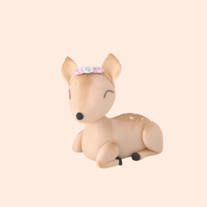 Kézműves fondant őz cukorfigura virágkoszorúval  tortadísz lányos dekorációhoz - otthon & életmód - konyhafelszerelés, tálalás - sütés, főzés - sütidísz - Meska.hu