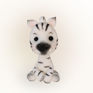 Vidám zebra cukorfigura � kézzel készített tortadísz gyerekeknek, szülinapra és babaváróra, Otthon & Életmód, Konyhafelszerelés, tálalás, Sütés, főzés, Sütidísz, Gyurma, MESKA