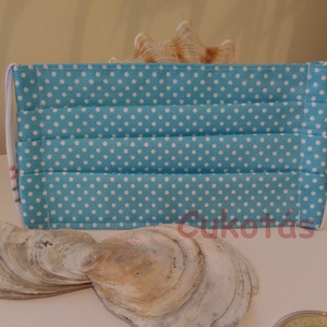 Pöttyös maszk, bélelt, mikrózható, fülkímélő - Meska.hu