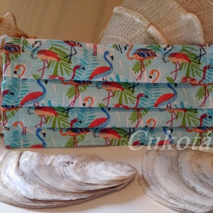 Flamingós maszk, könnyített, egy rétegű, fülkímélő - Meska.hu