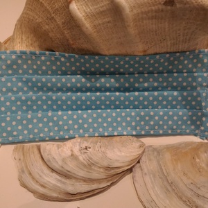 Kék pöttyös, nyárias, egyrétegű maszk - Meska.hu