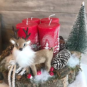 Rénszarvasos adventi koszorú - Meska.hu