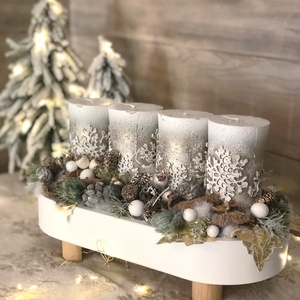 Hópehely gyertyás adventi - karácsony - adventi díszek - adventi koszorú - Meska.hu