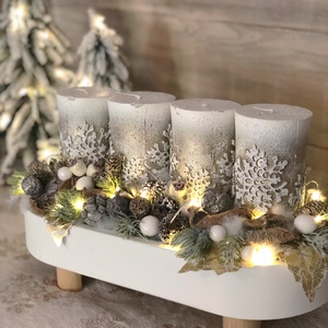 Hópehely gyertyás adventi - Meska.hu