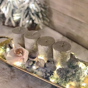 Arany tálas adventi koszorú - karácsony - adventi díszek - adventi koszorú - Meska.hu