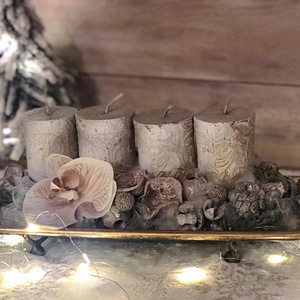 Arany tálas adventi koszorú - karácsony - adventi díszek - adventi koszorú - Meska.hu