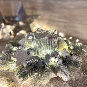Csillag gyertyás karácsonyi asztaldísz - karácsony - adventi díszek - adventi asztaldísz - Meska.hu