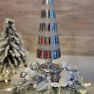 Modern ledes fenyőfa karácsonyi asztaldísz - karácsony - adventi díszek - adventi asztaldísz - Meska.hu