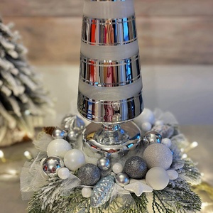 Modern ledes fenyőfa karácsonyi asztaldísz - karácsony - adventi díszek - adventi asztaldísz - Meska.hu