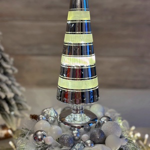 Modern ledes fenyőfa karácsonyi asztaldísz - Meska.hu