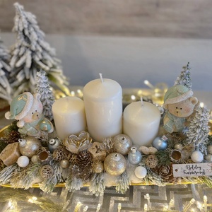 Macis karácsonyi asztaldísz - karácsony - adventi díszek - adventi asztaldísz - Meska.hu