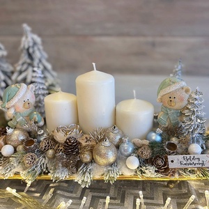 Macis karácsonyi asztaldísz - karácsony - adventi díszek - adventi asztaldísz - Meska.hu