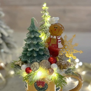 Mézikés karácsonyi bögre - karácsony - adventi díszek - adventi asztaldísz - Meska.hu