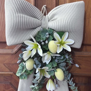 Masnis húsvéti kopogtató, Ünnepi díszek, dekorációk, Húsvéti díszek és dekorációk, Húsvéti ajtódísz, kopogtató, Virágkötés, MESKA