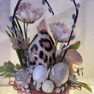 Leopárd mintás húsvéti tojásos asztaldísz - ünnepi díszek, dekorációk - húsvéti díszek és dekorációk - húsvéti asztaldíszek - Meska.hu
