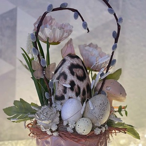 Leopárd mintás húsvéti tojásos asztaldísz - ünnepi díszek, dekorációk - húsvéti díszek és dekorációk - húsvéti asztaldíszek - Meska.hu