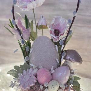 Rózsaszín plüss húsvéti tojásos asztaldísz - ünnepi díszek, dekorációk - húsvéti díszek és dekorációk - húsvéti asztaldíszek - Meska.hu