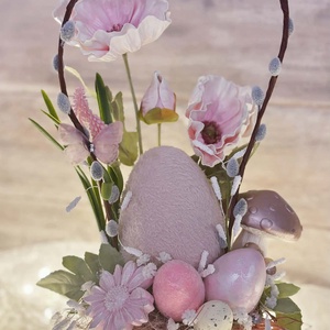 Rózsaszín plüss húsvéti tojásos asztaldísz - ünnepi díszek, dekorációk - húsvéti díszek és dekorációk - húsvéti asztaldíszek - Meska.hu