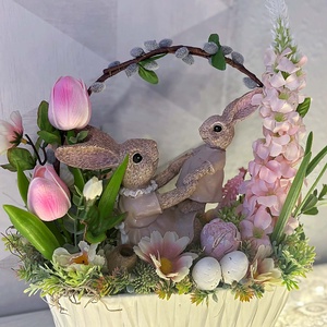 Ovális nyuszis asztaldísz - Meska.hu