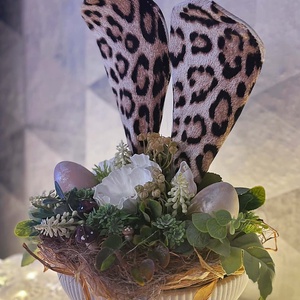 Leopárd mintás nyuszi füles tál - Meska.hu