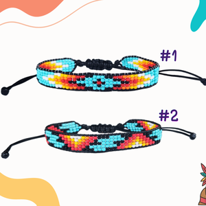 Gyöngyszövött navajo stílusú, indián mintás bohém karkötő � kézzel készült, állítható méretFontos információ: A feltünte - ékszer - karkötő - gyöngyös karkötő - Meska.hu