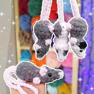Horgolt patkány / oposszum táskadísz � kézzel készült amigurumi plüss, több színben - Meska.hu