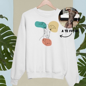 Személyre szabható pulóver kutyás és cicás rajzzal - kézzel rajzolt design - ajándék kutya és cica gazdiknak , Karácsony, Karácsonyi ruházat, Karácsonyi póló & pulcsi, Fotó, grafika, rajz, illusztráció, MESKA